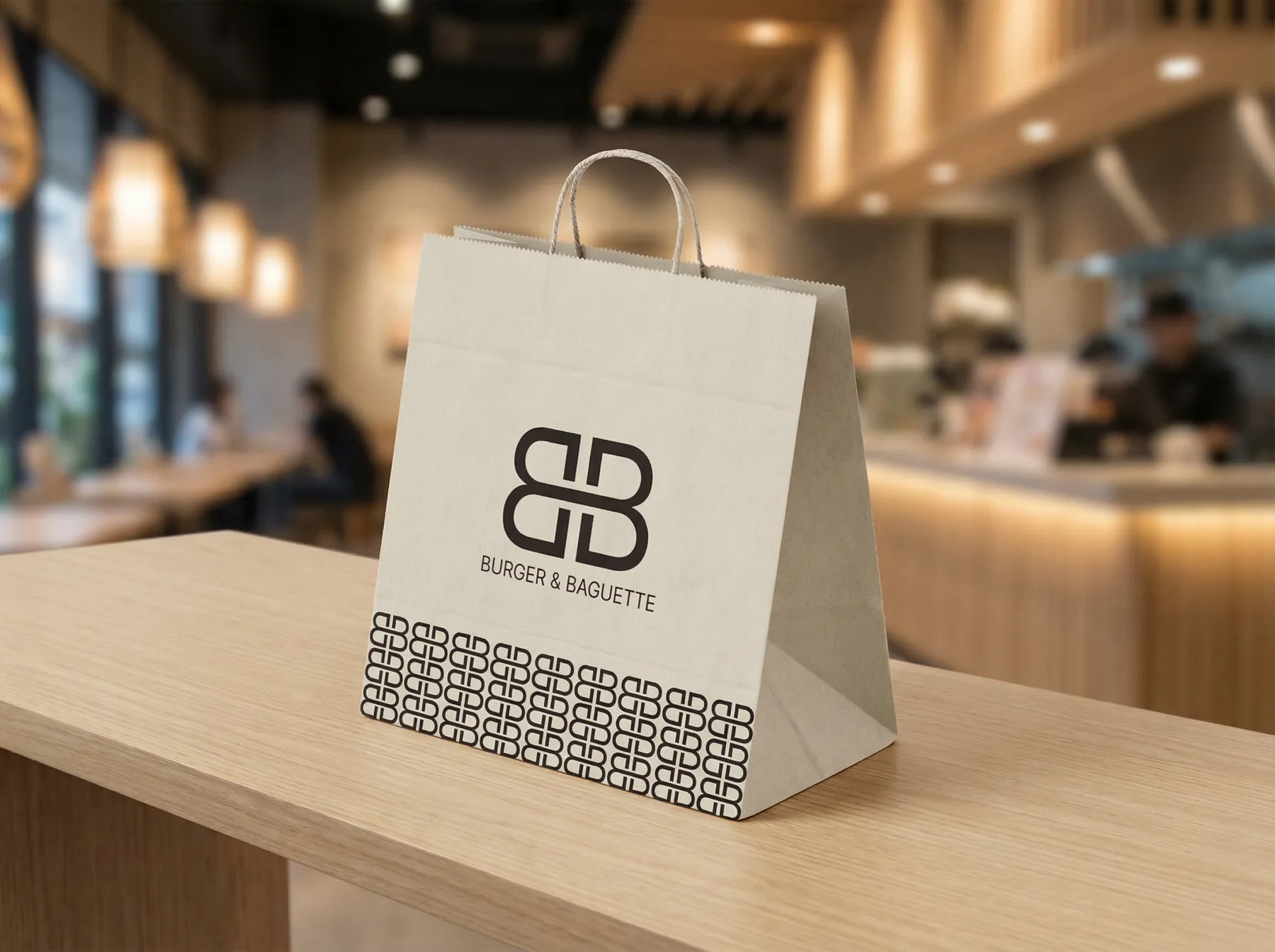 Burger & Baguette Counter Bag mockup