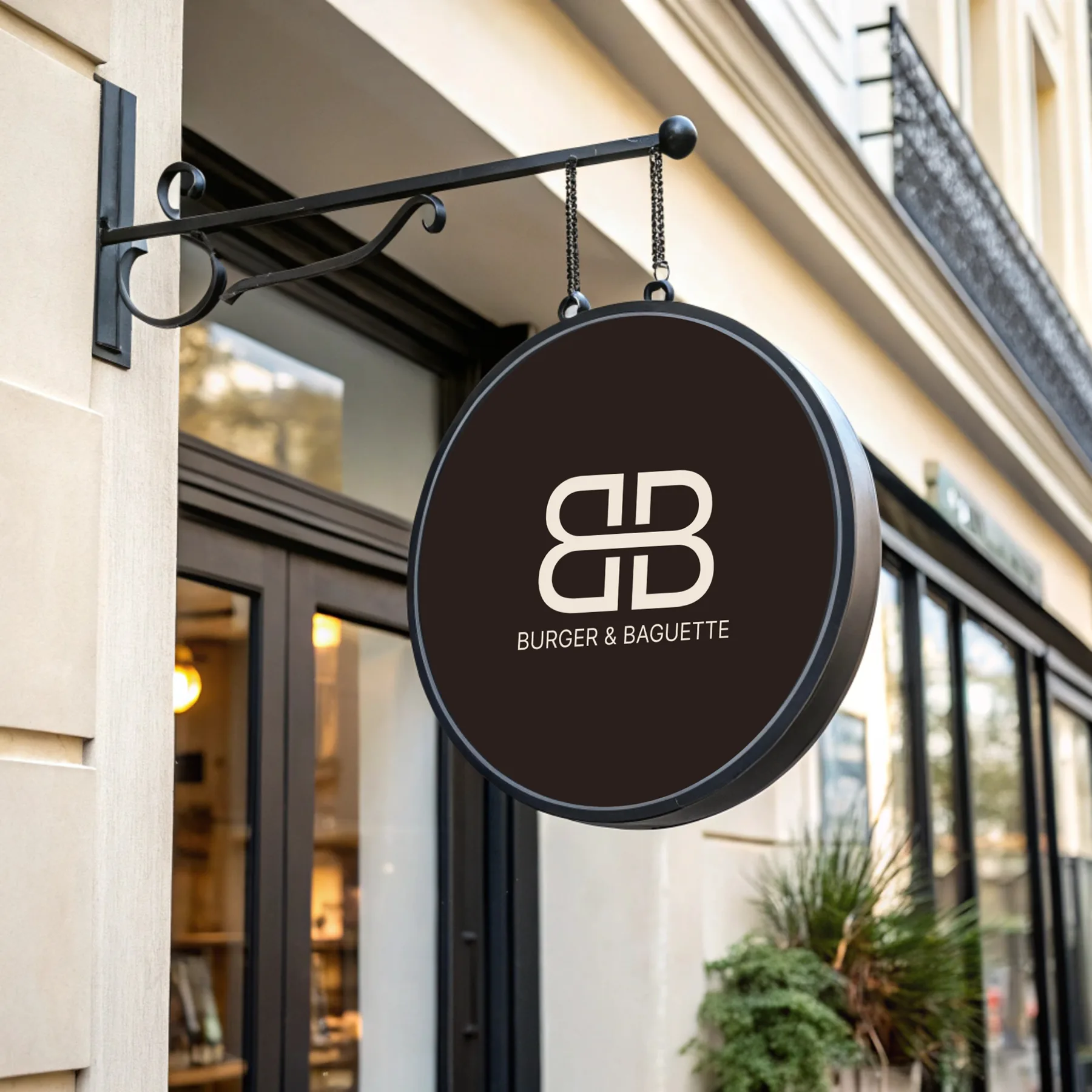 Burger & Baguette Signboard mockup
