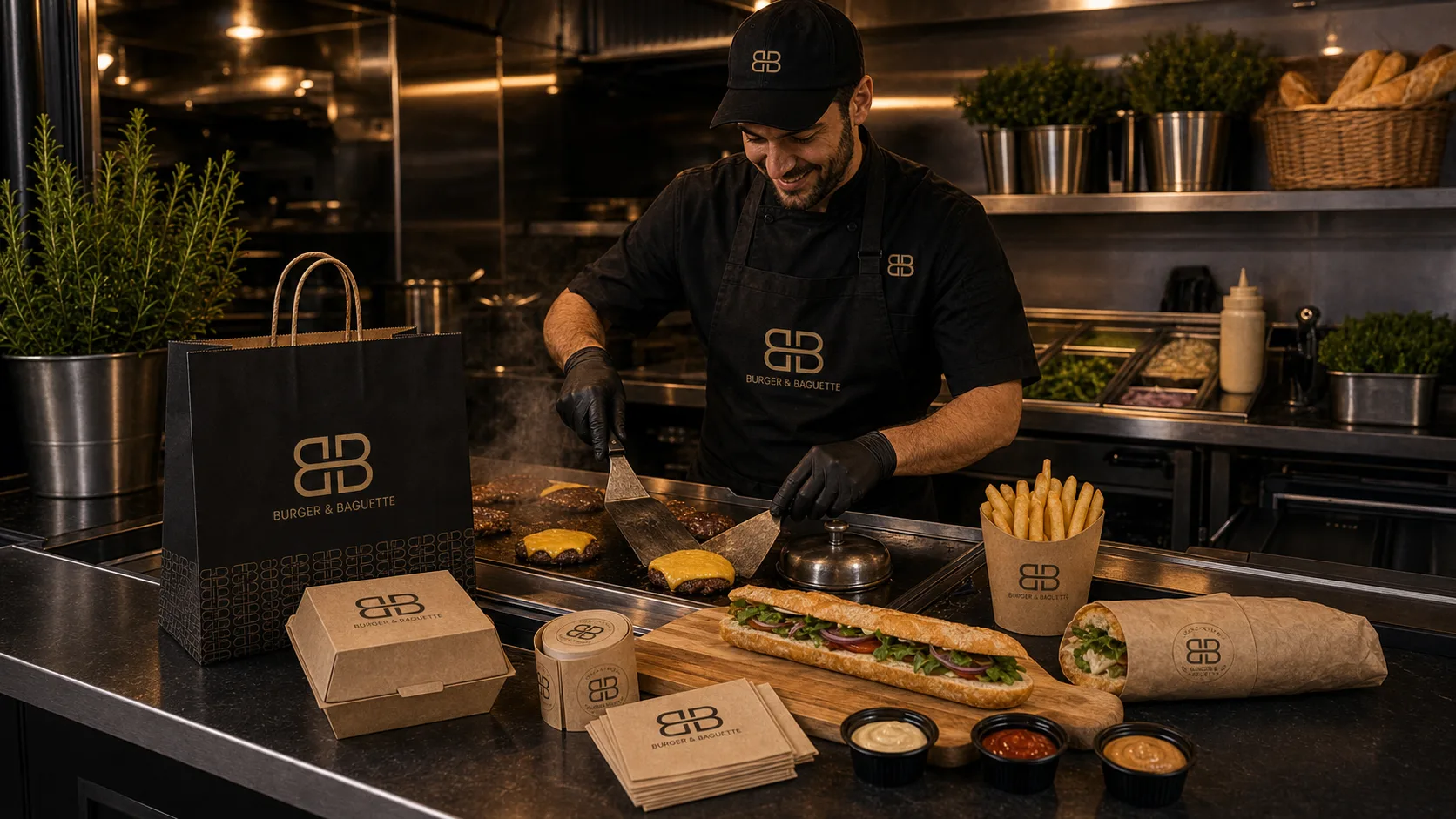 Burger & Baguette kitchen workflow
